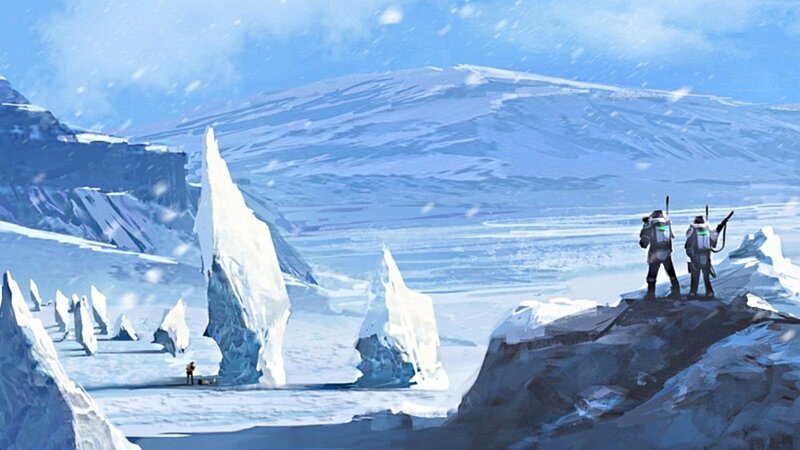 Soldiers in Snowy Landscape — Blue, Cold