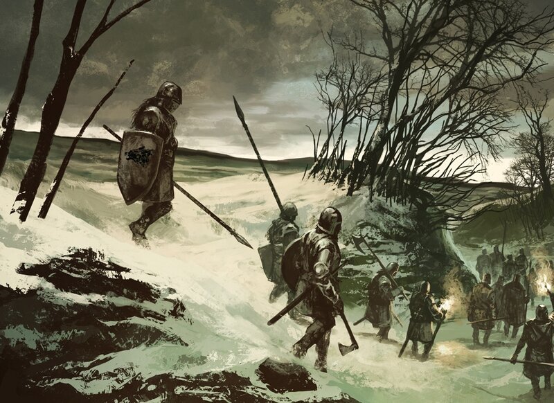 Soldiers in Snowy Landscape — Gray