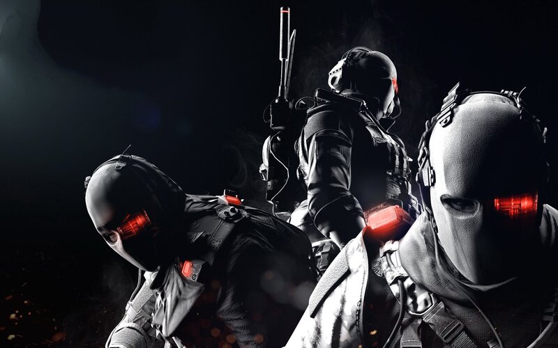 Soldiers in Tactical Gear — Black, Dramatic, Night, Digital Art