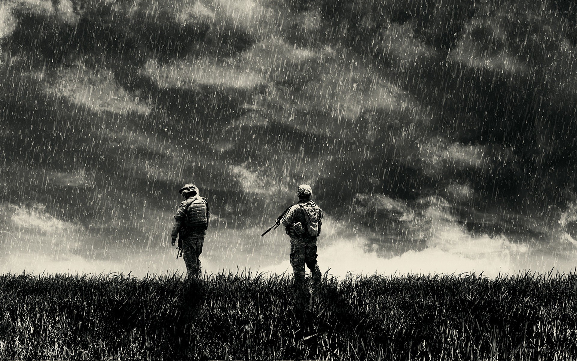 Soldiers in the rain
