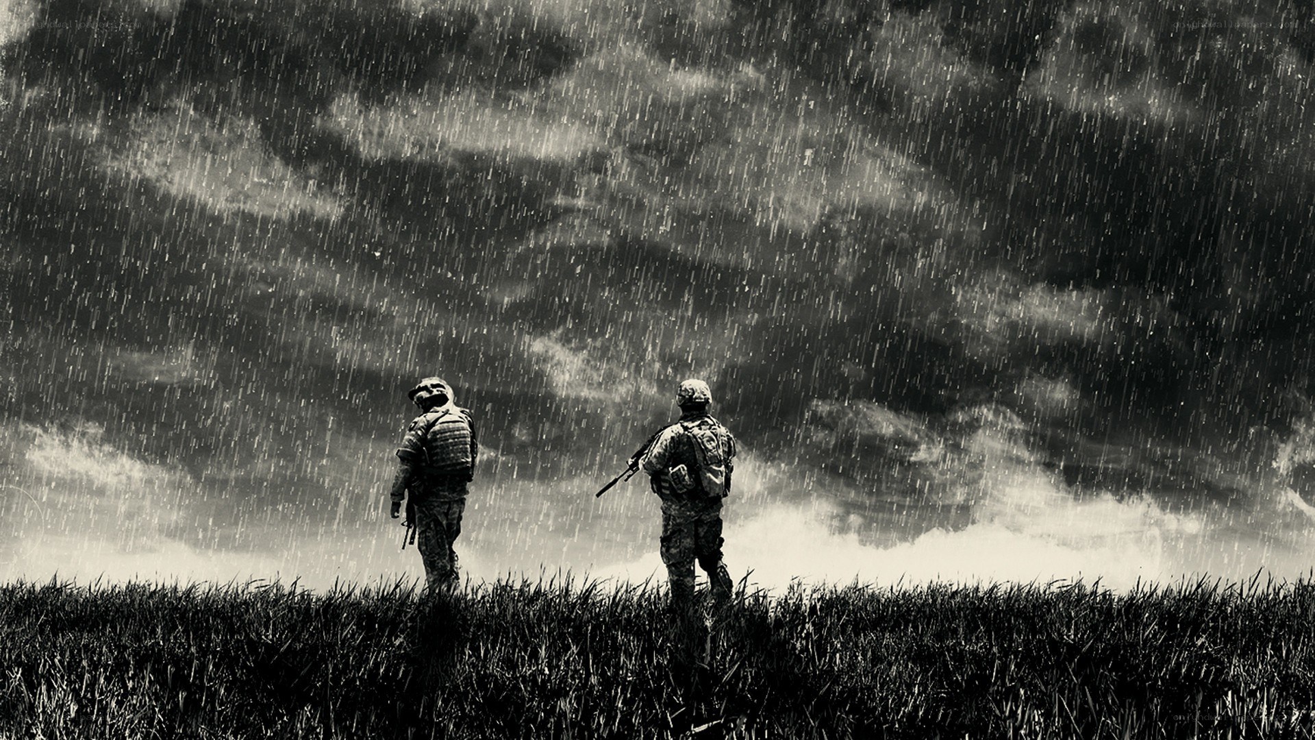 Soldiers in the rain