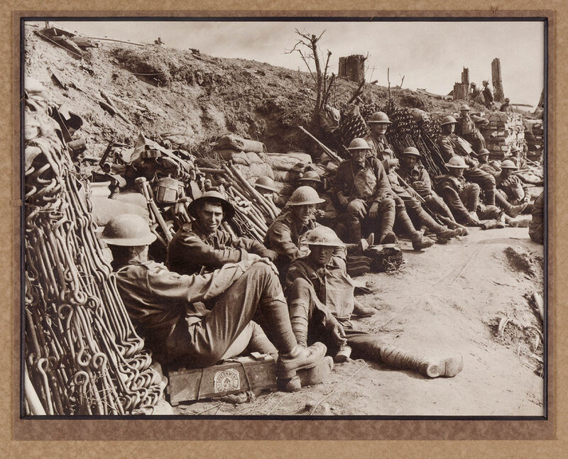Soldiers in Trench — Brown, Somber