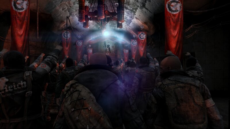 Soldiers in Tunnel — Red, Dramatic