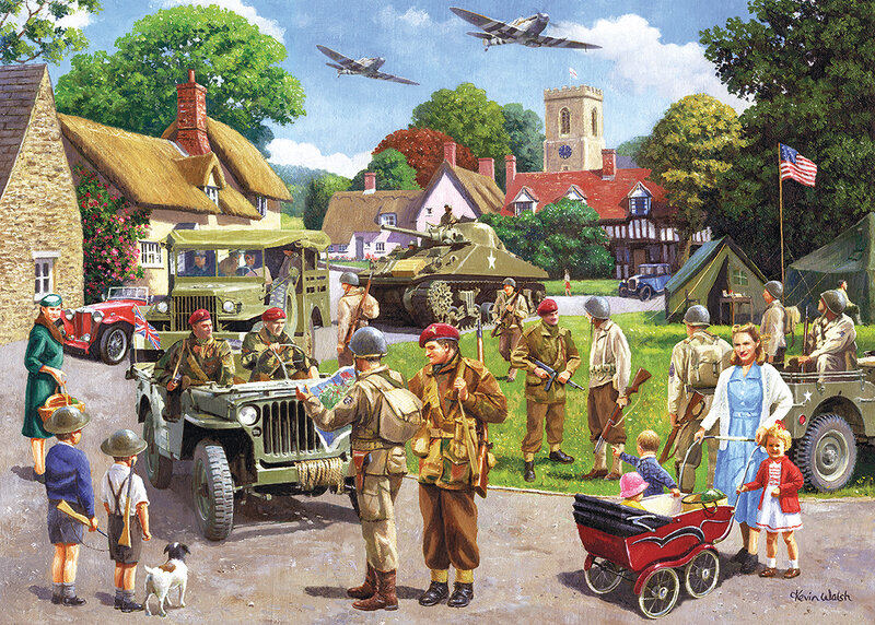 Soldiers in Village — Green