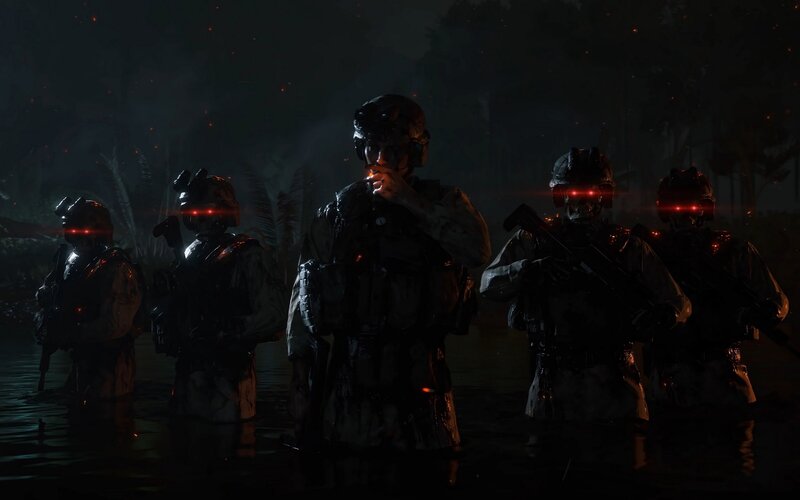 Soldiers in Water — Black