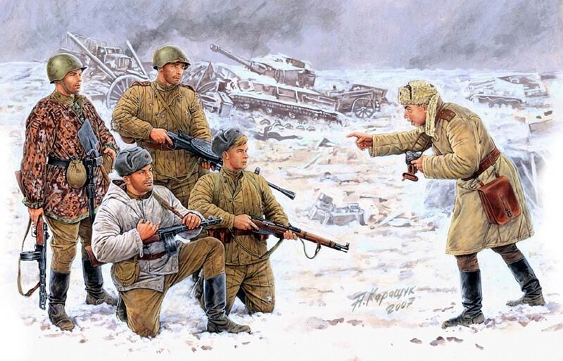 Soldiers in Winter Combat — White