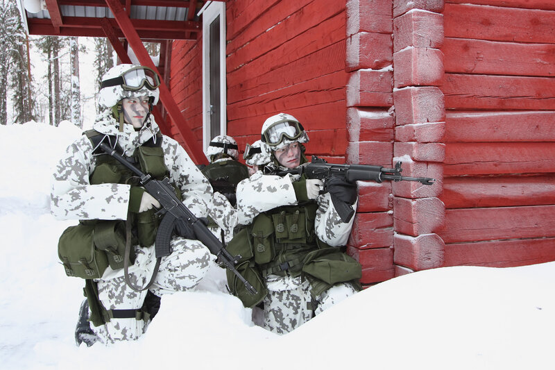 Soldiers in Winter Gear — Red