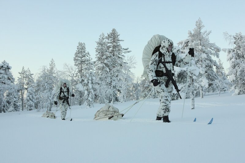 Soldiers in Winter Gear — White, Cold