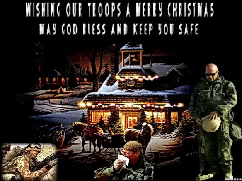 Soldiers in Winter Scene