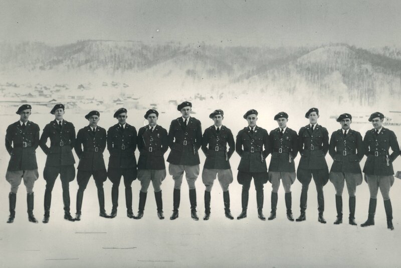 Soldiers in winter uniform