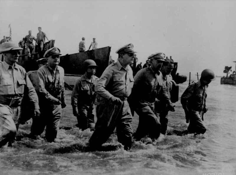 Soldiers Landing on Beach — Black, Serious