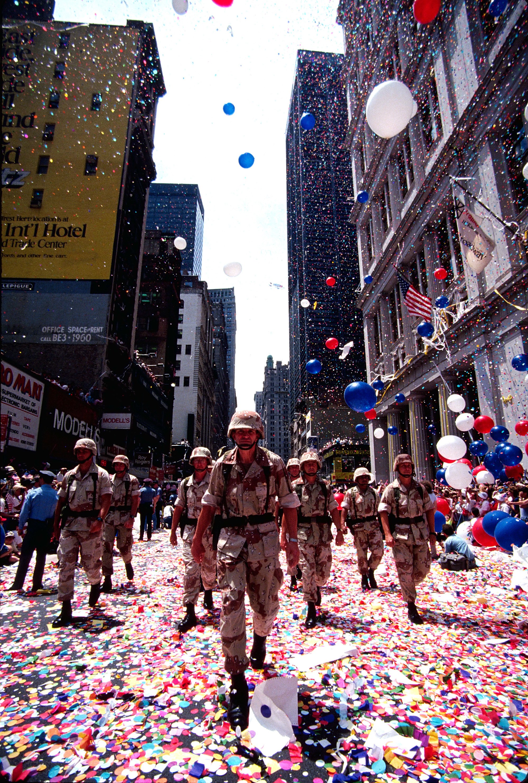 Soldiers marching in a parade
