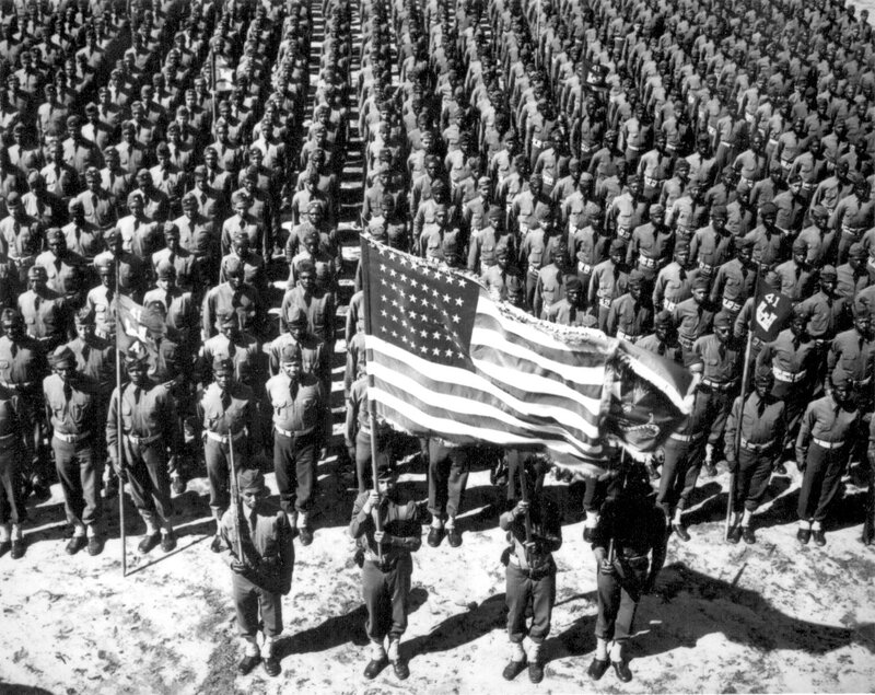 Soldiers marching in formation