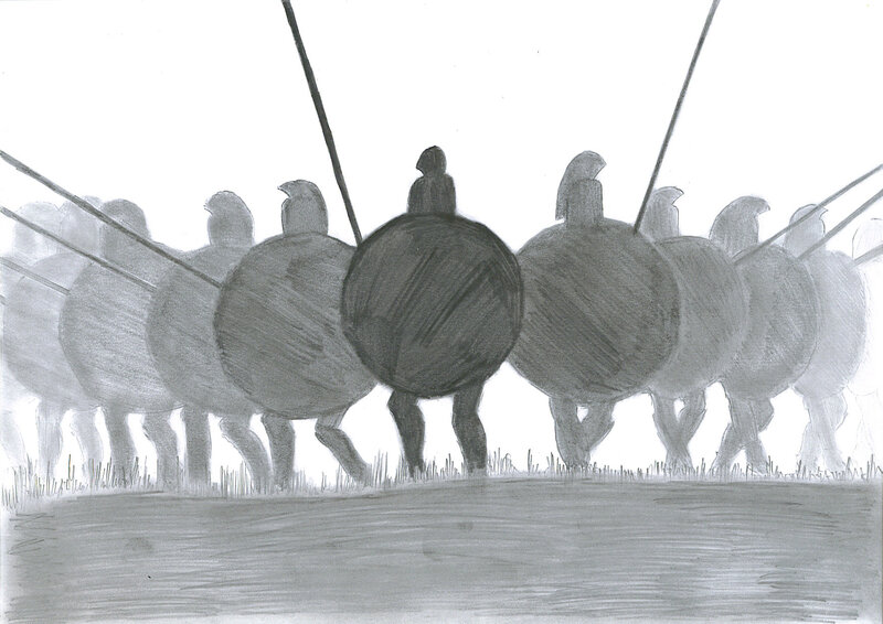 soldiers marching in formation