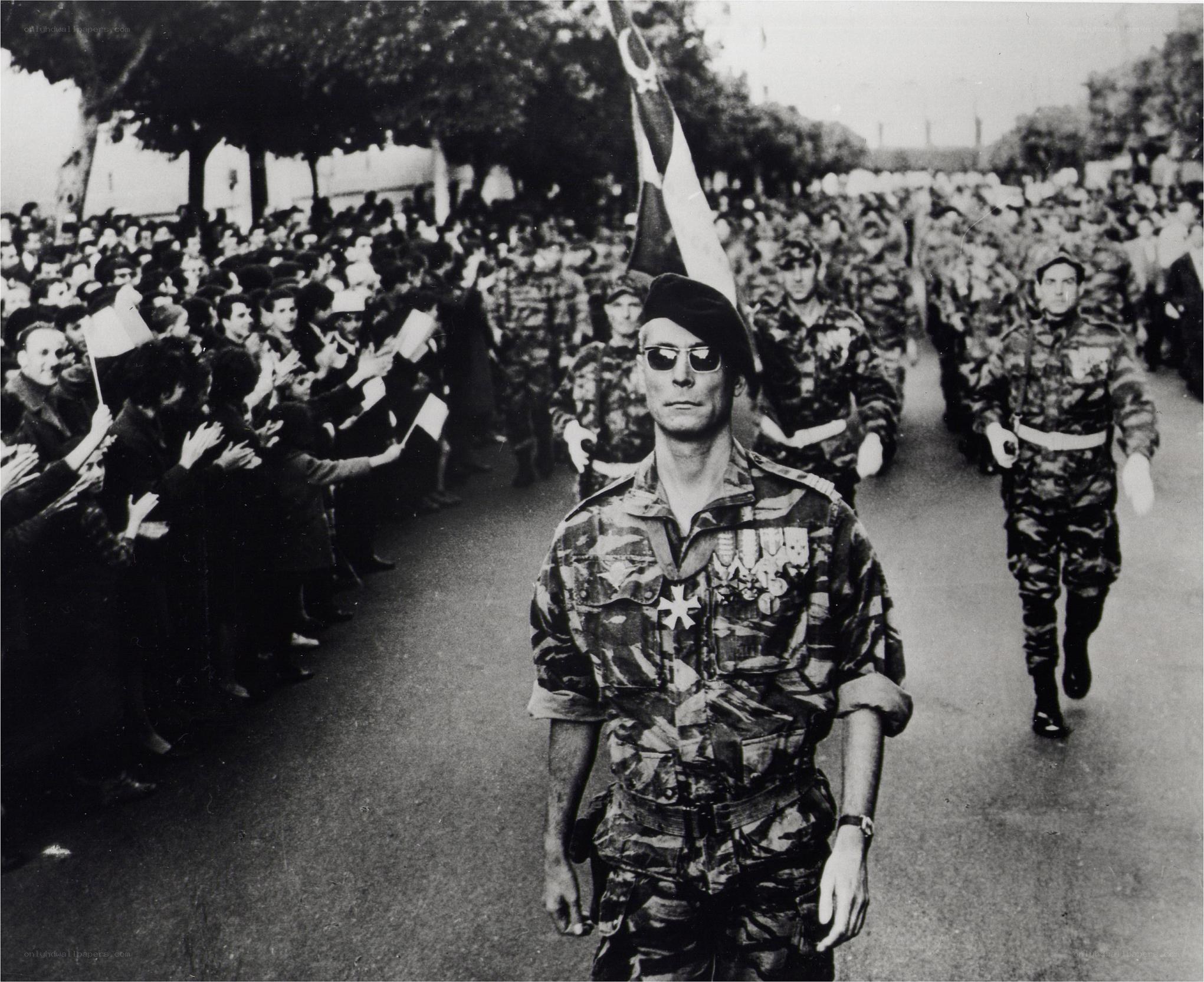 Soldiers marching in parade