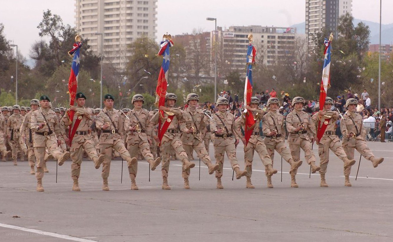 Soldiers marching in parade