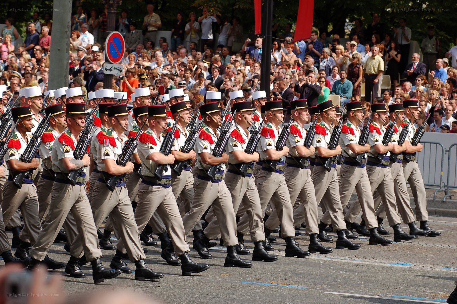 Soldiers marching in parade