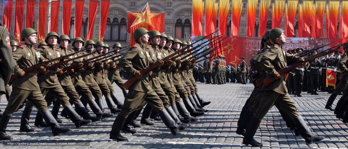 Soldiers marching in parade