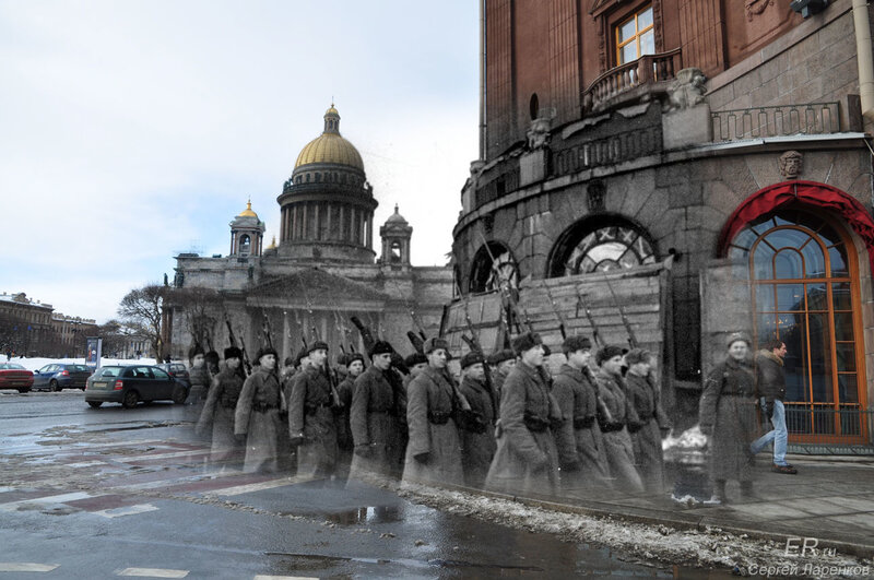 Soldiers marching in St. Petersburg