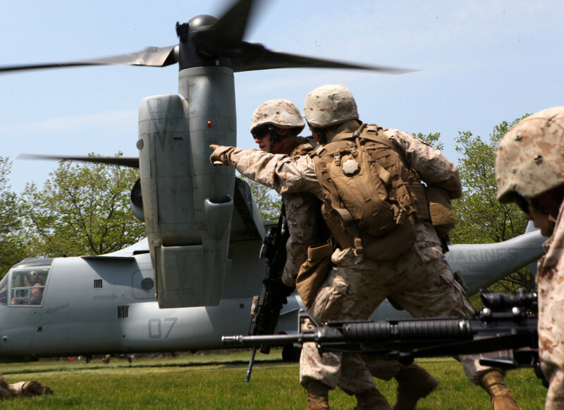 Soldiers Near Helicopter — Green