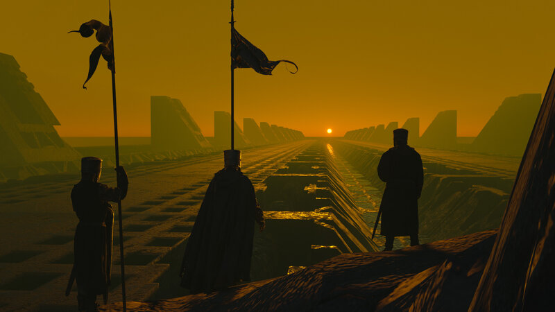 Soldiers on a Bridge — Yellow