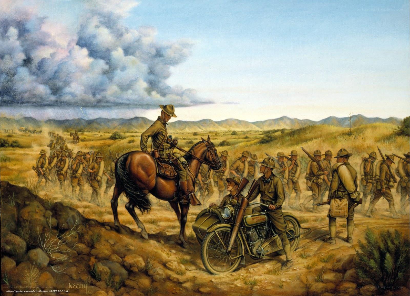 Soldiers on a desert patrol