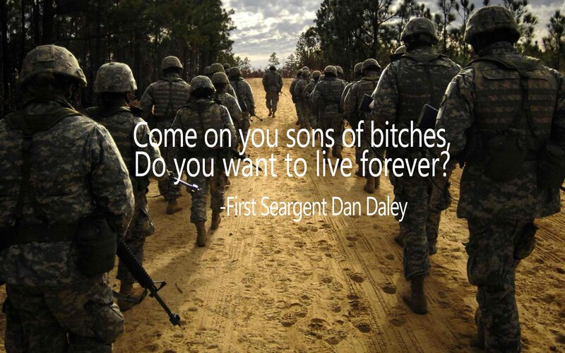soldiers on a dirt road