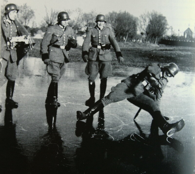 Soldiers on a frozen surface