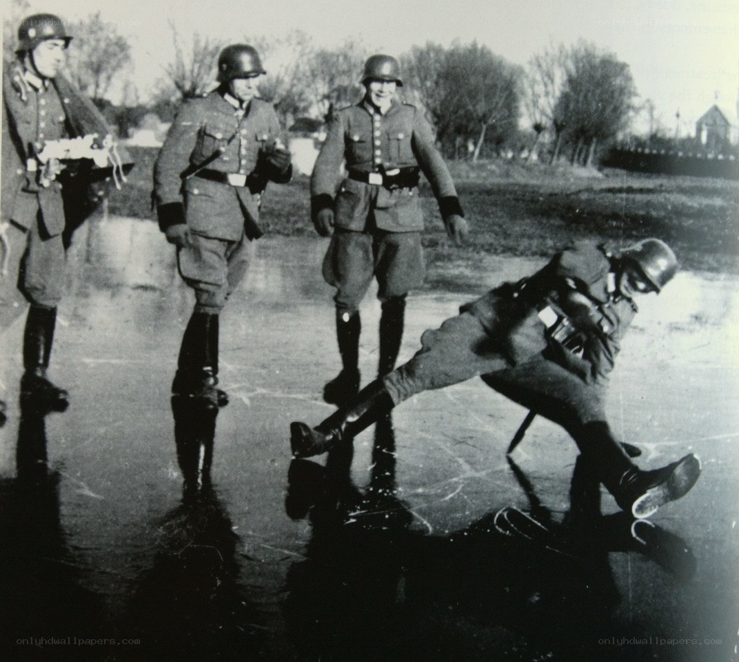 Soldiers on a frozen surface