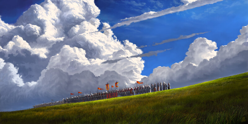 Soldiers on a Hill — Blue, Dramatic