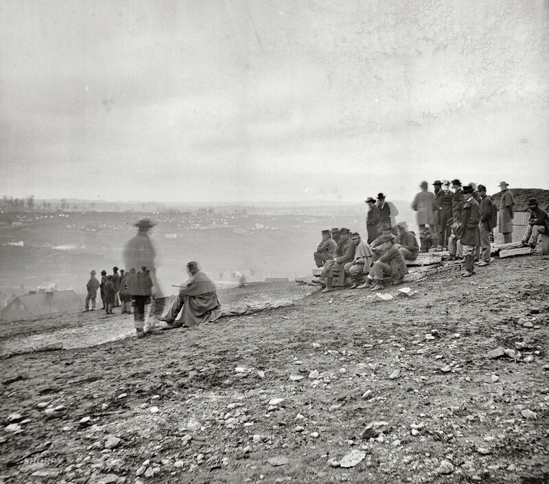 Soldiers on a hillside