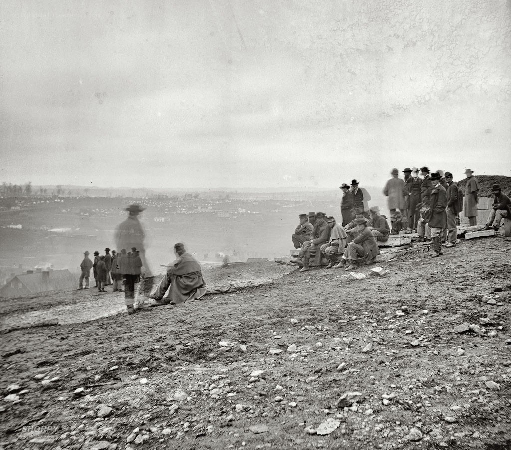 Soldiers on a hillside