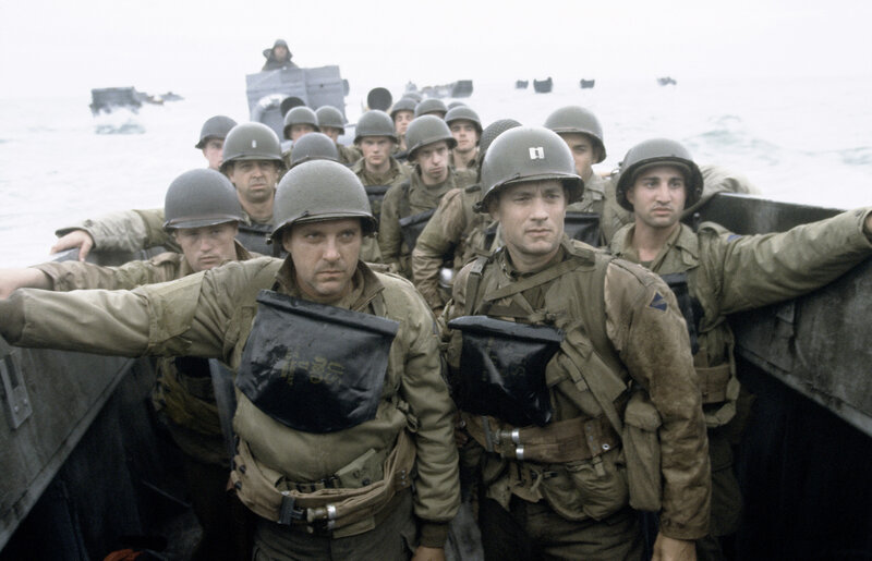 Soldiers on a landing craft