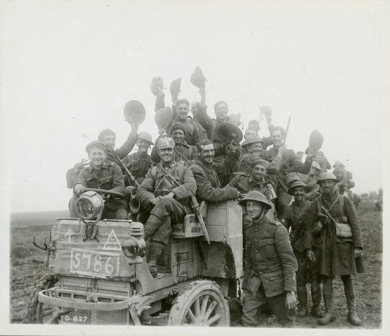 Soldiers on a military vehicle