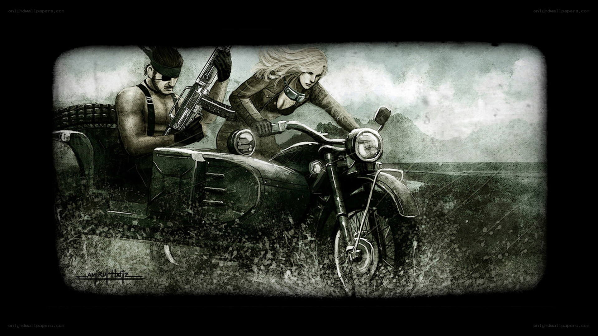 soldiers on a motorcycle