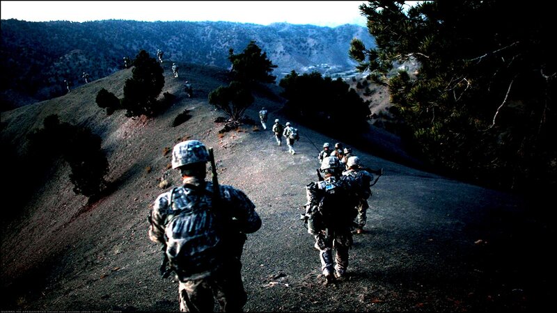 Soldiers on a mountain patrol