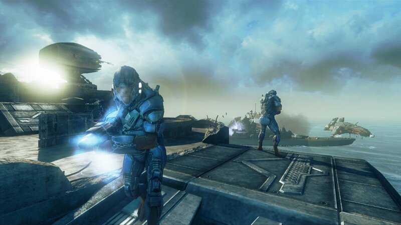 Soldiers on a Ship Deck — Blue