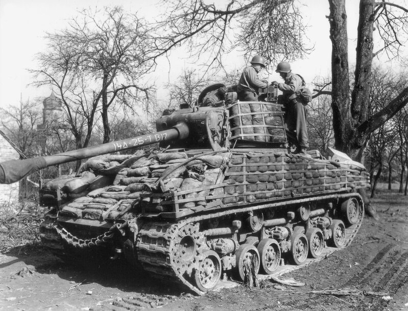 Soldiers on a tank in Europe