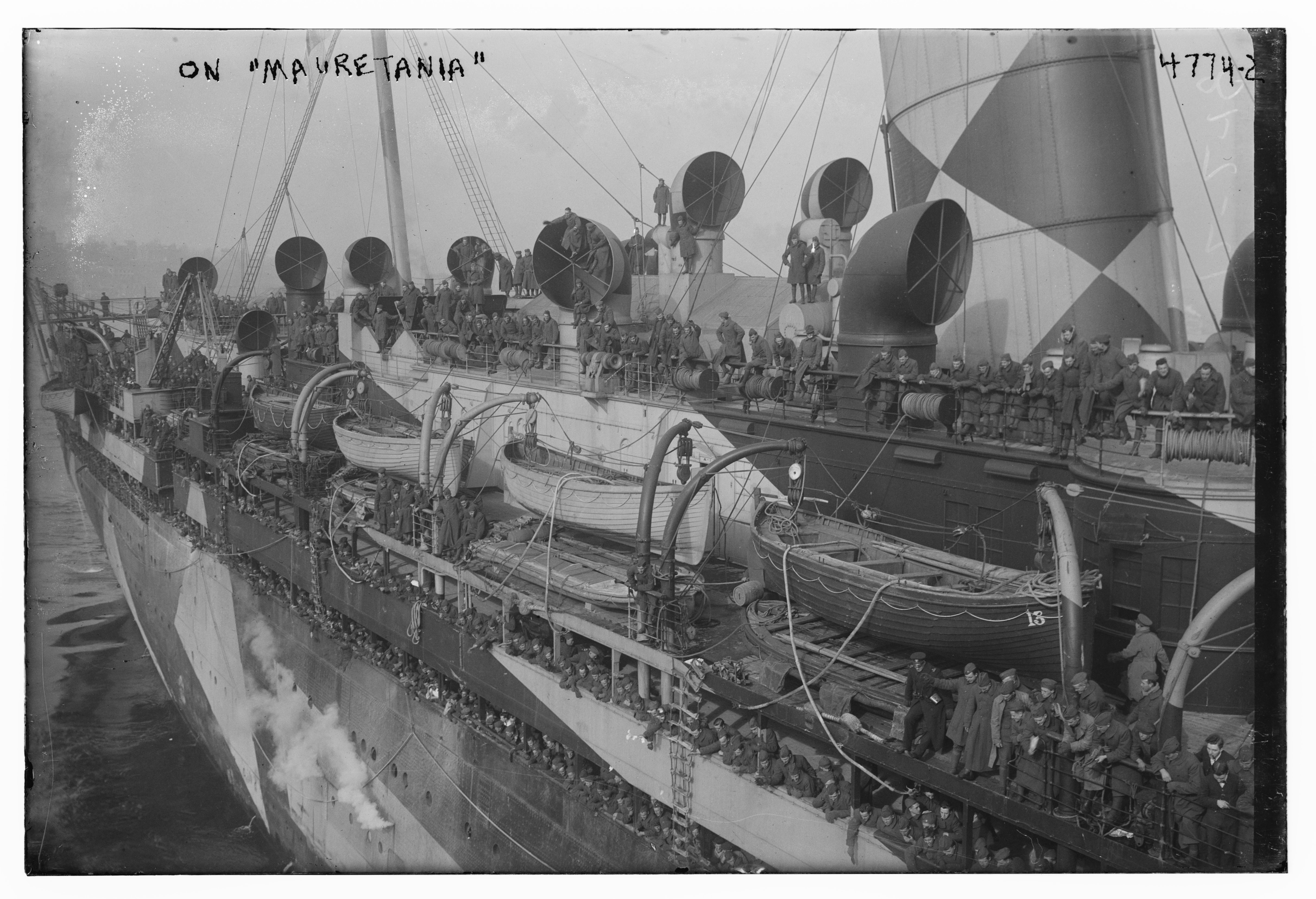Soldiers on a troop ship