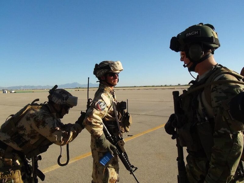 Soldiers on airfield