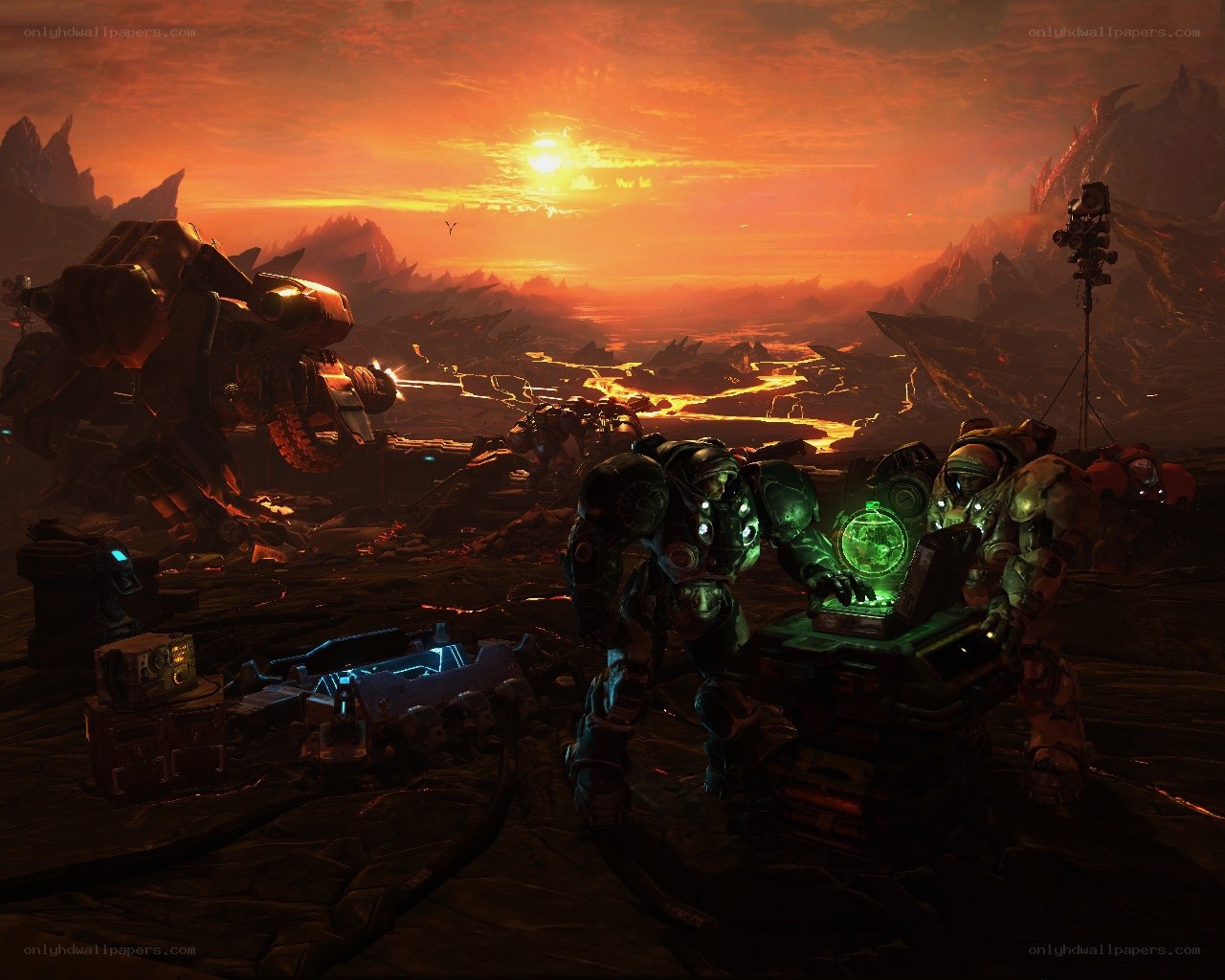 Soldiers on alien planet