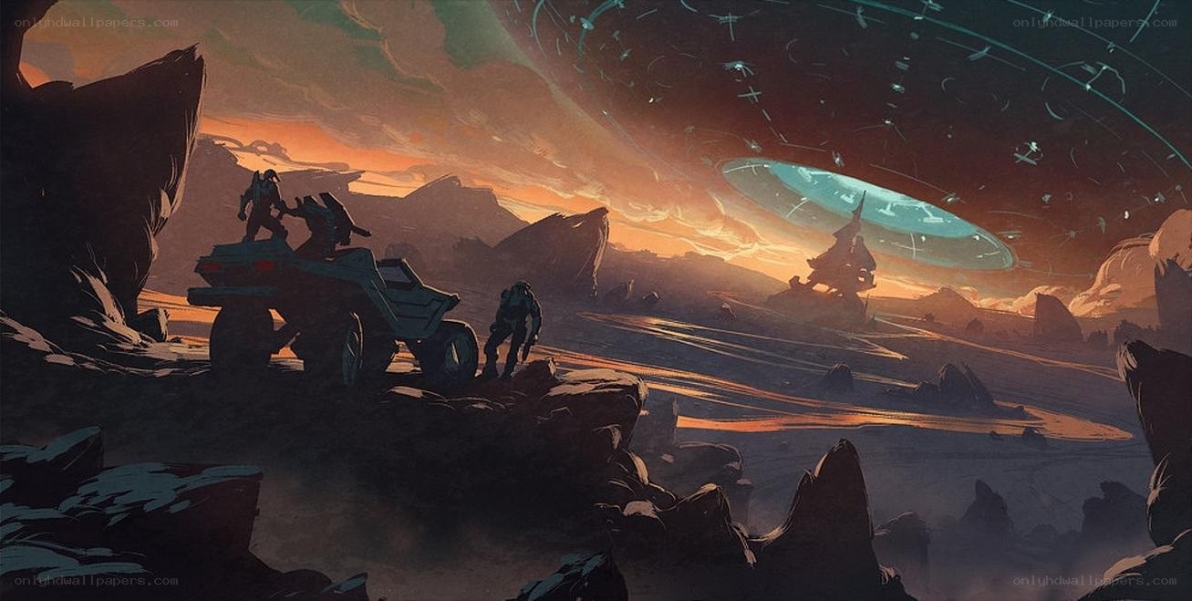 Soldiers on alien planet