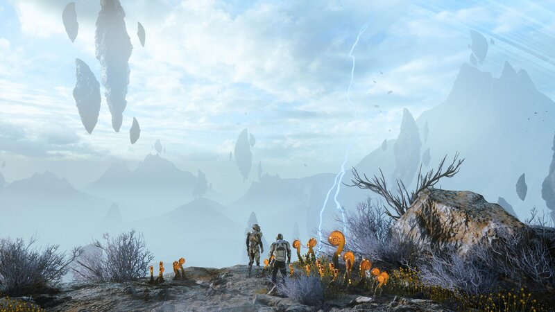 Soldiers on Alien Planet — Blue, Dramatic, Digital Art