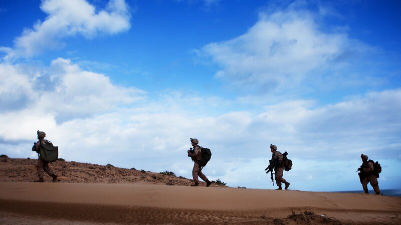Soldiers on desert patrol