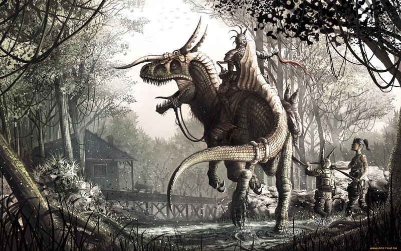 Soldiers on Dinosaur