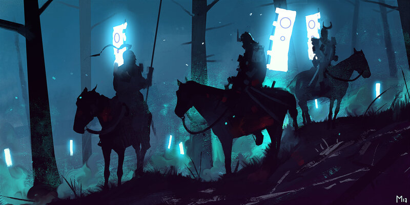 Soldiers on Horseback — Blue