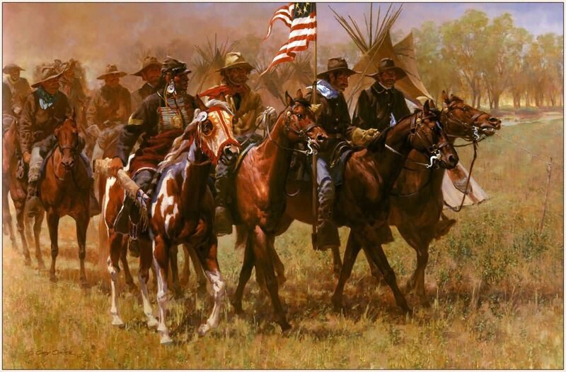 Soldiers on Horseback — Brown, Dramatic