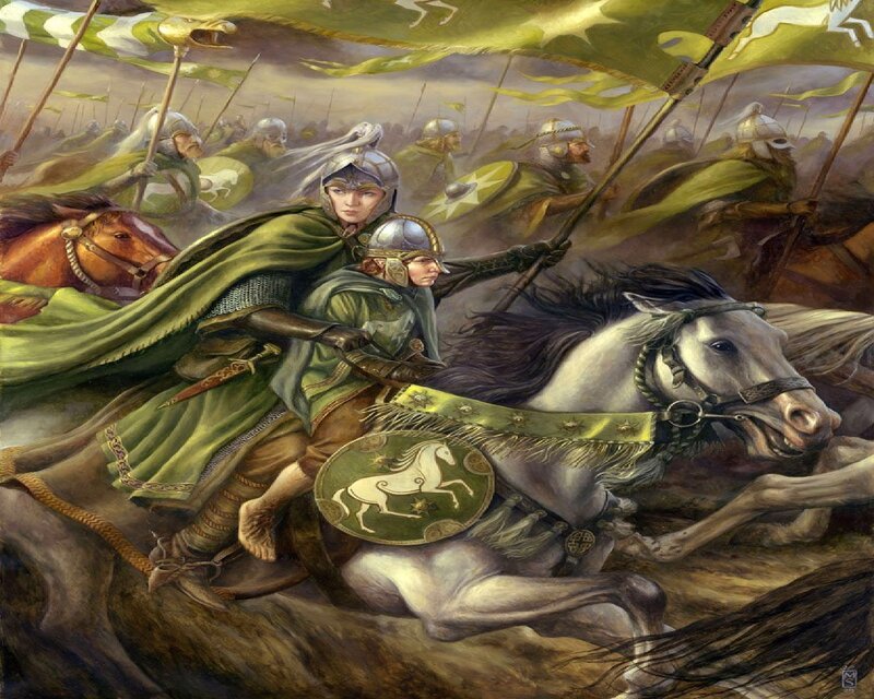 Soldiers on Horseback — Green, Dramatic