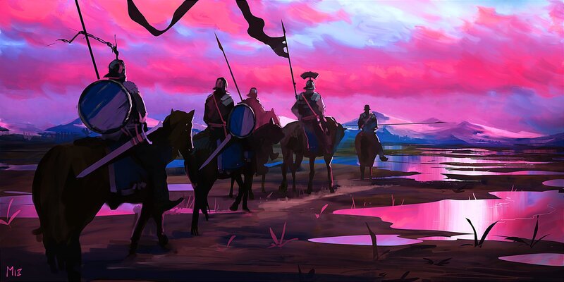 Soldiers on Horseback — Pink