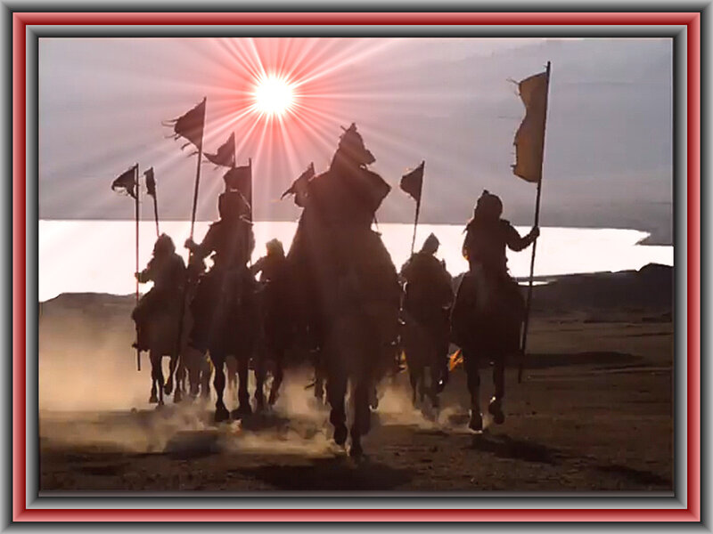 Soldiers on Horseback — Red